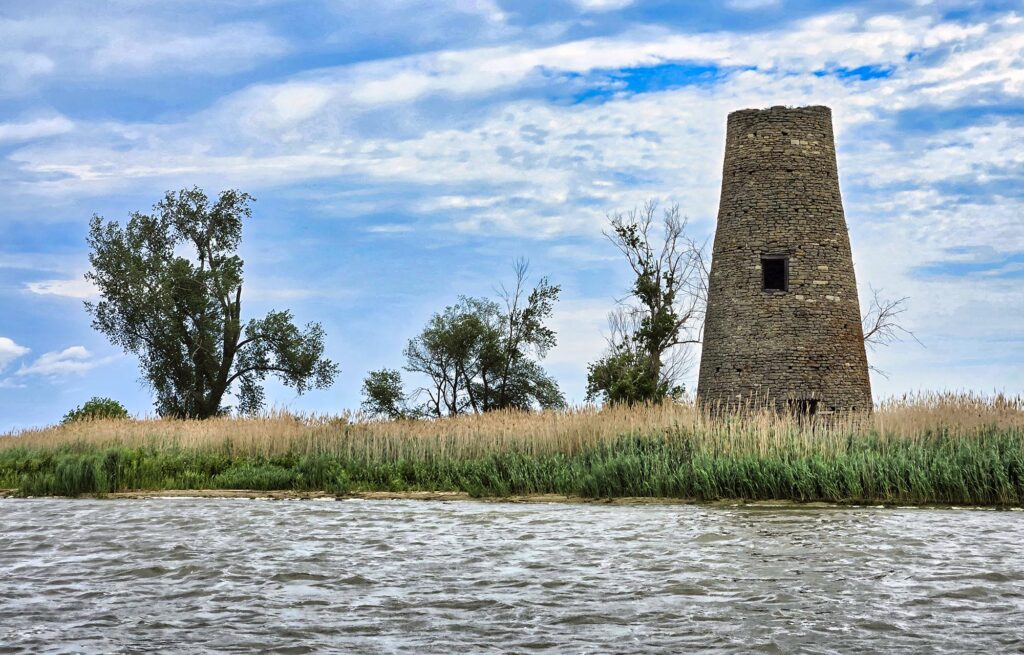 Lighthouse with water in the foreground