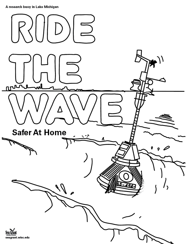 Ride the Wave Safer At Home coloring book page